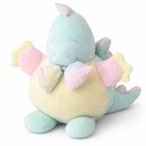 Vintage Eden Pastel Dragon Dinosaur Baby Plush Rattle Bow Tie Stuffed Toy